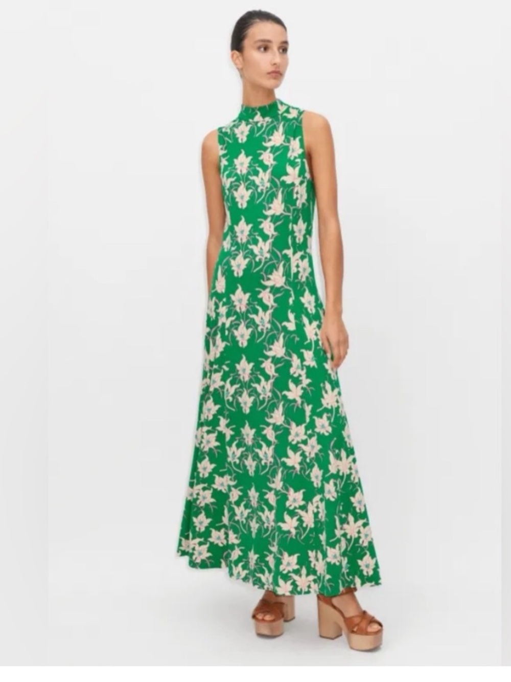 NWT ME + EM Graphic Tulip Print Sleeveless Maxi Dress US 12